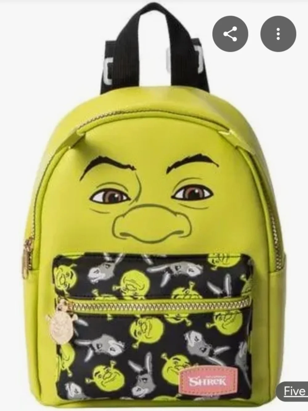 DreamWorks Shrek Lime Green Kids Backpack with Character Pocket